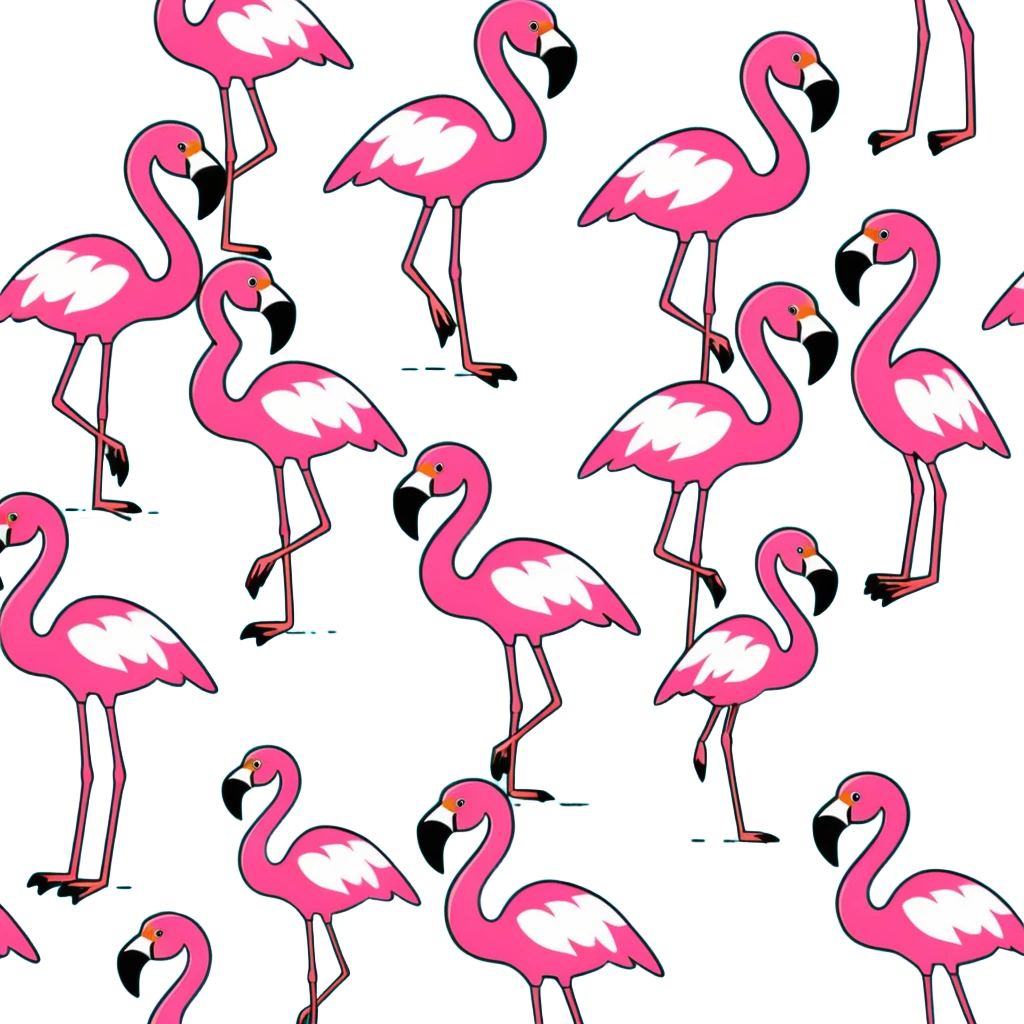 flamingo flock in water emoji