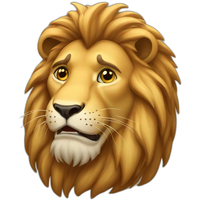 Crying big lion emoji