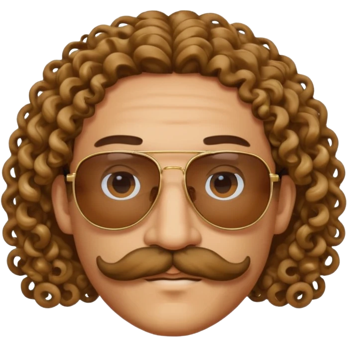 LONG CURLY mustached man in sunglasses emoji