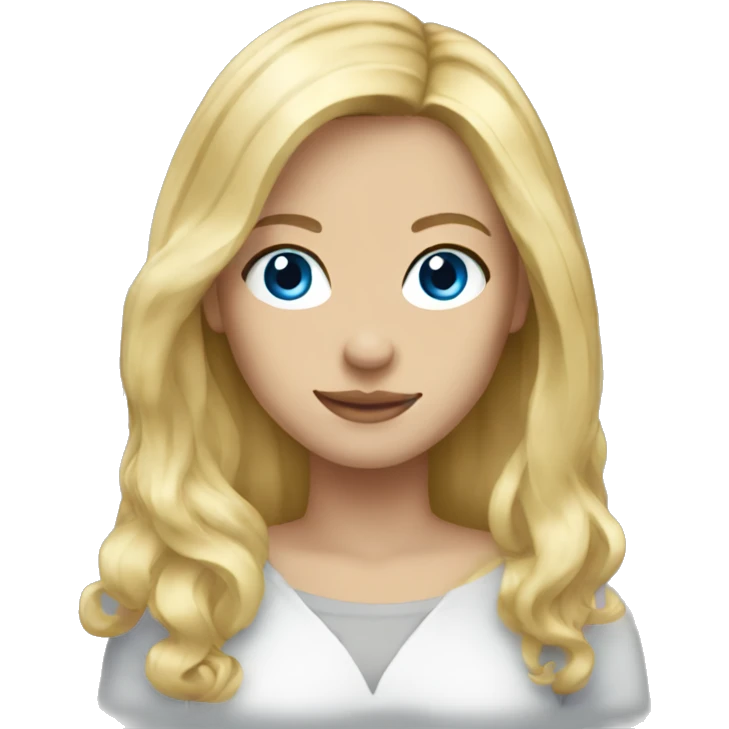 Female blond long hair blue eyes emoji