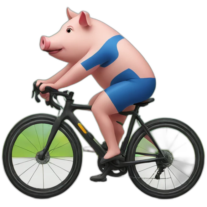 Cycling pig emoji