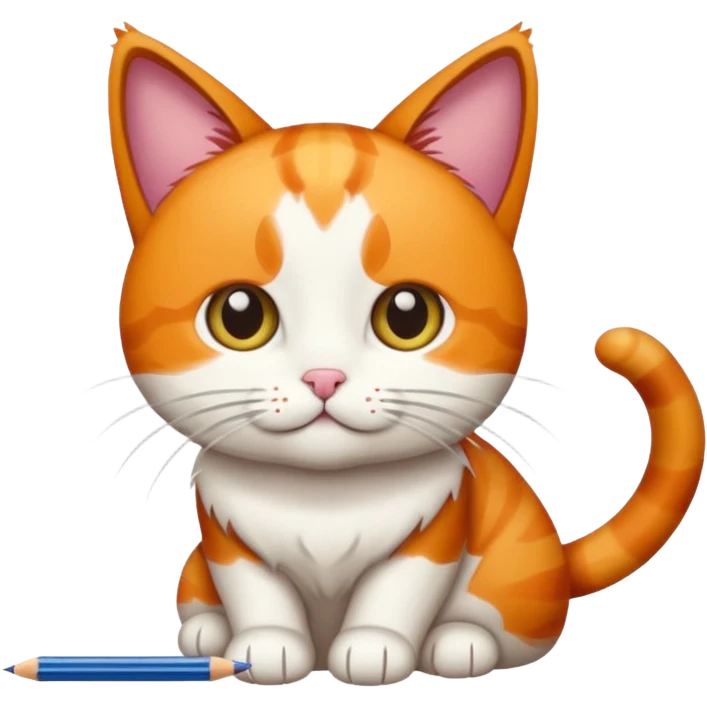 Calico cat wlh is drawing emoji