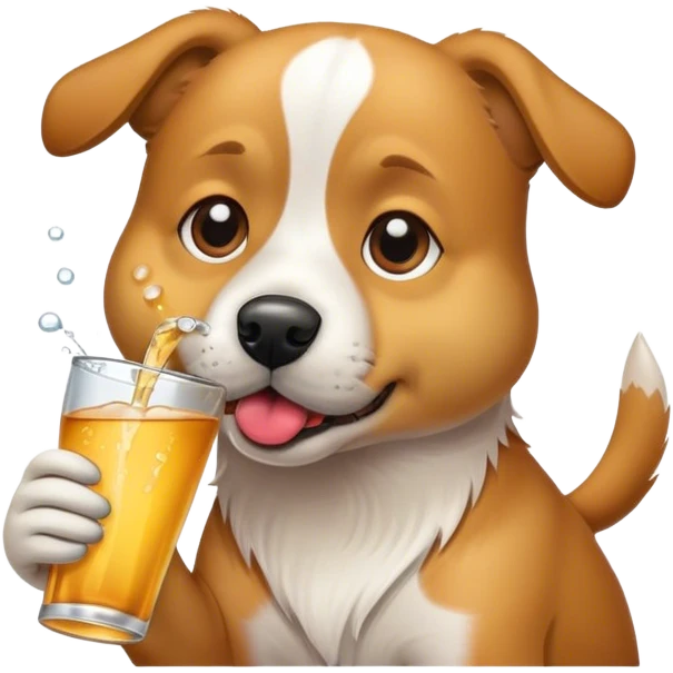 Dog drinking emoji