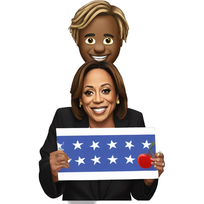 JUICE WRLD holding a Kamala Harris Politcal Sign  emoji