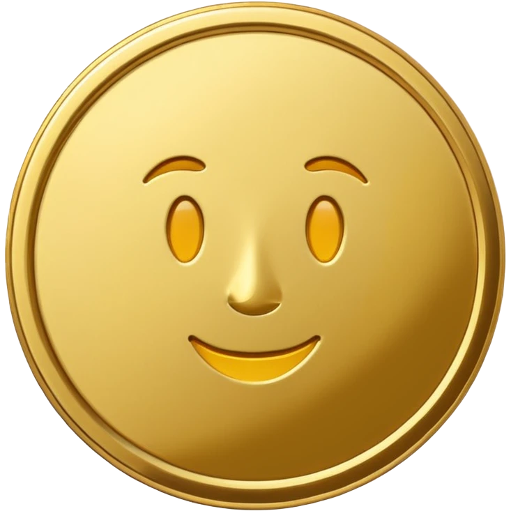 gold coin, shiny, simple, emoji style, no text emoji