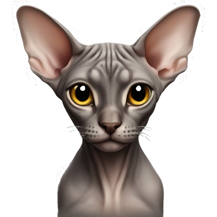 Sphynx cat dark brown and gray  emoji