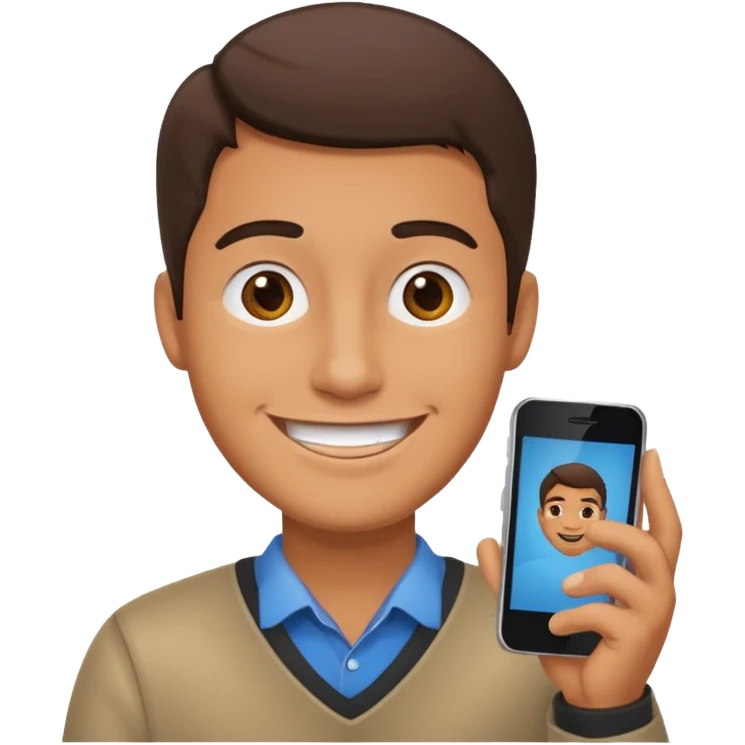 a man using  mobile phone emoji