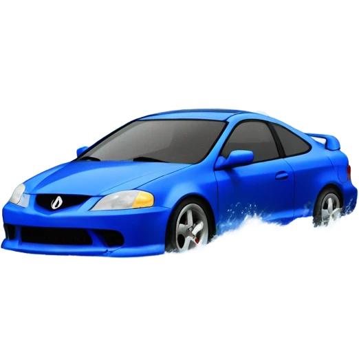 Blue 2002 Acura RSX hydroplaning  emoji