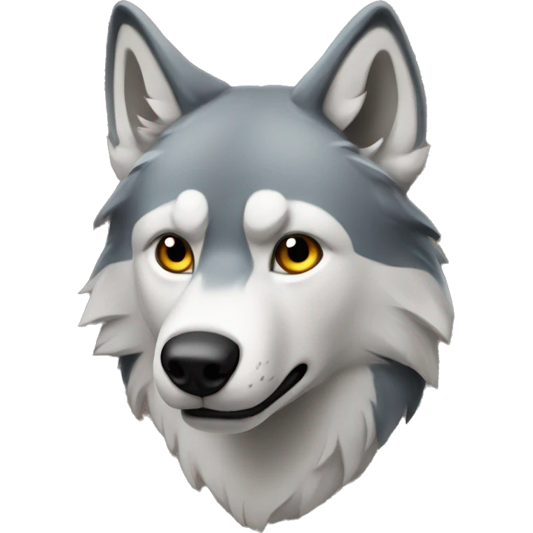 A wolf with white fair emoji
