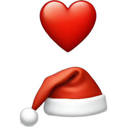 red heart with Santa hat on top emoji