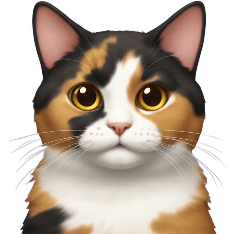 Calico cat with big belly  emoji