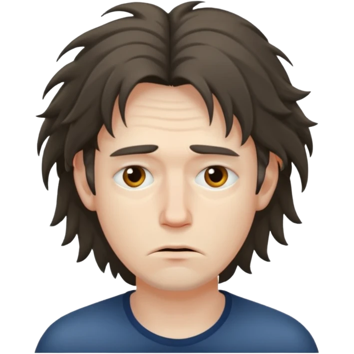 Weak man with disheveled hair emoji
