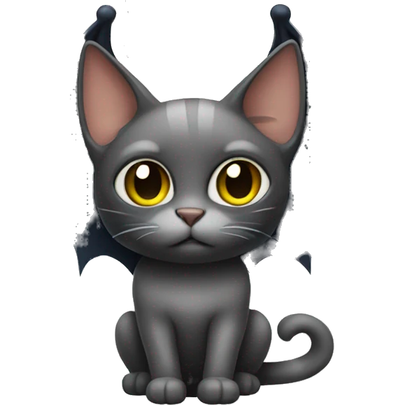 Cat with bat wings emoji