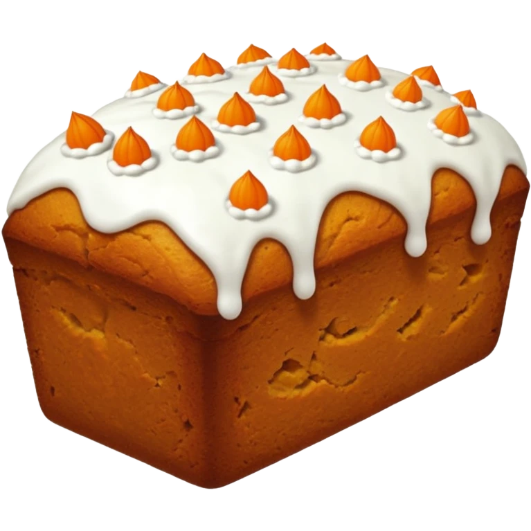 Pumpkin bread with white icing  emoji