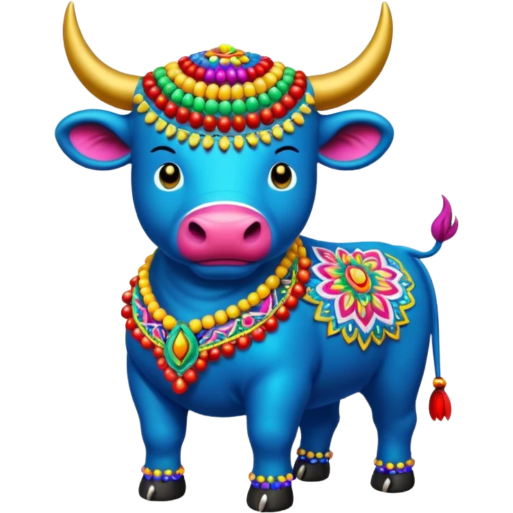 Bumba meu boi, boi colorido, enfeitado com bordado de miçangas emoji