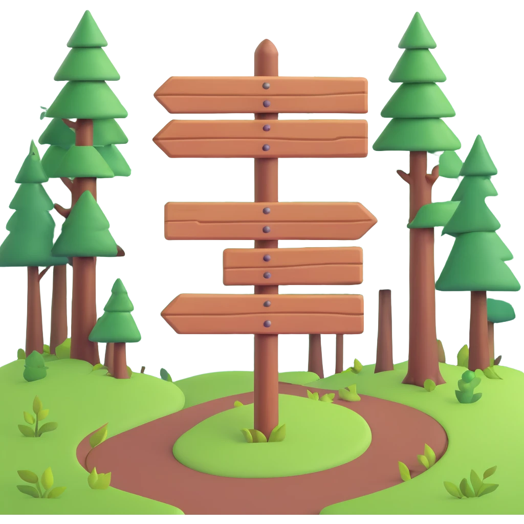 wooden signpost in forest emoji