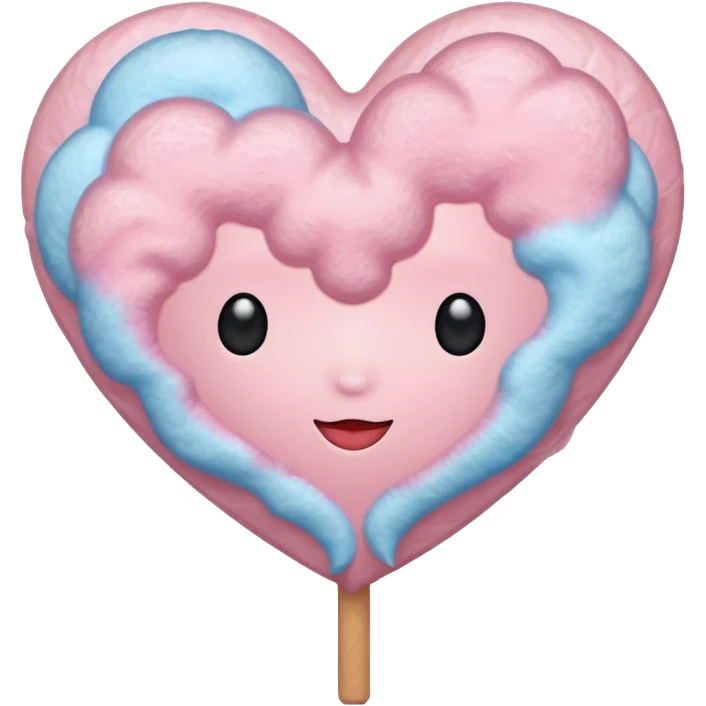 Cotton Candy, Heart-Shaped Cotton Candy – soft pink heart form with sparkle  emoji