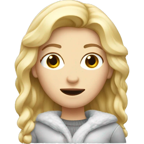 Freezing white woman with blond hair emoji