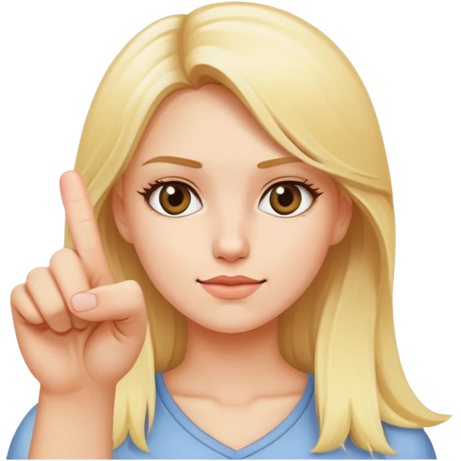 Blonde girl sticking up middle finger emoji