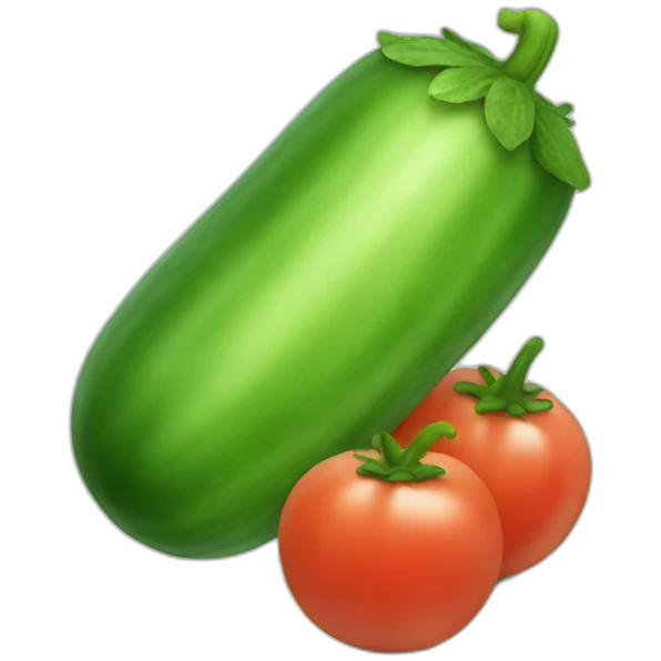 Cucumber eating tomato emoji