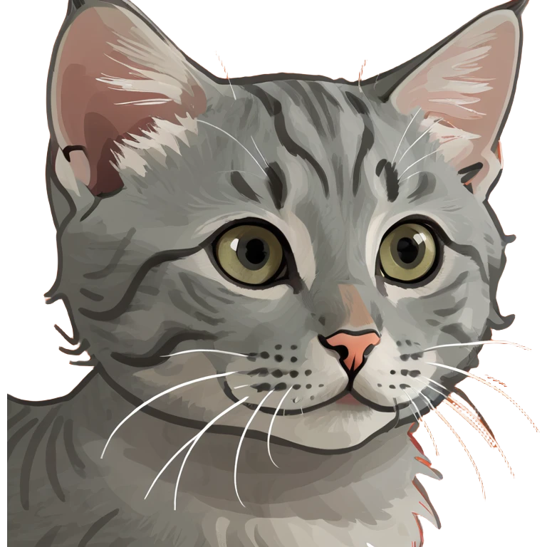 Demon grey tabby kitten emoji