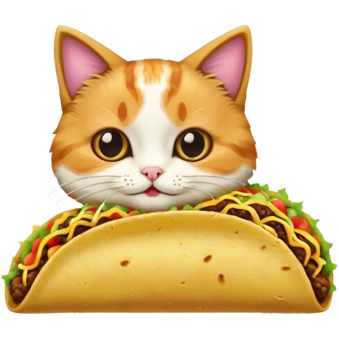 Cat eating taco emoji