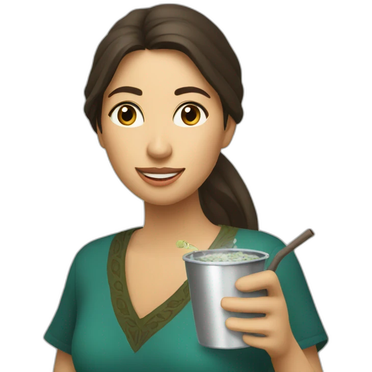 argentinian woman drinking yerba mate emoji
