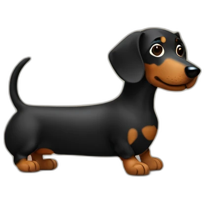 Black and tan sausage dog emoji