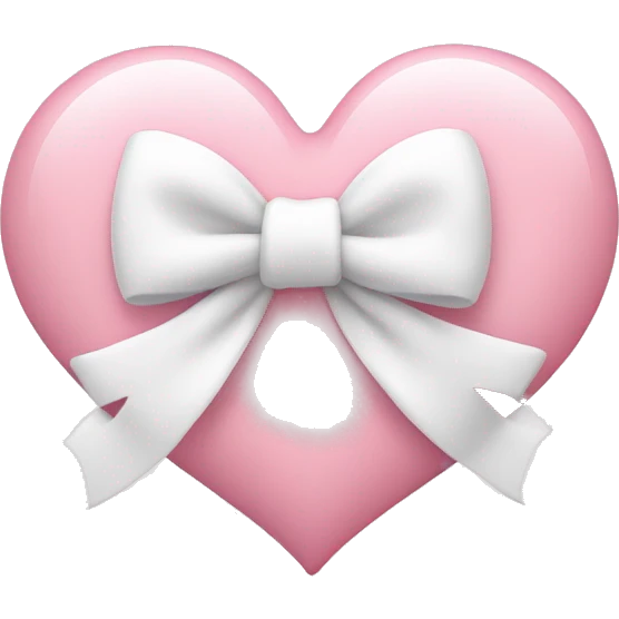 baby pink heart with white bow  emoji