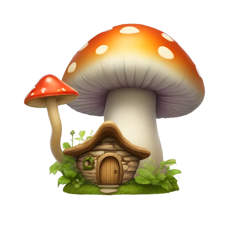Fairy next to mushroom home  emoji