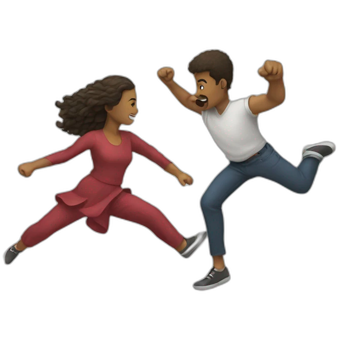 two people kicking emoji