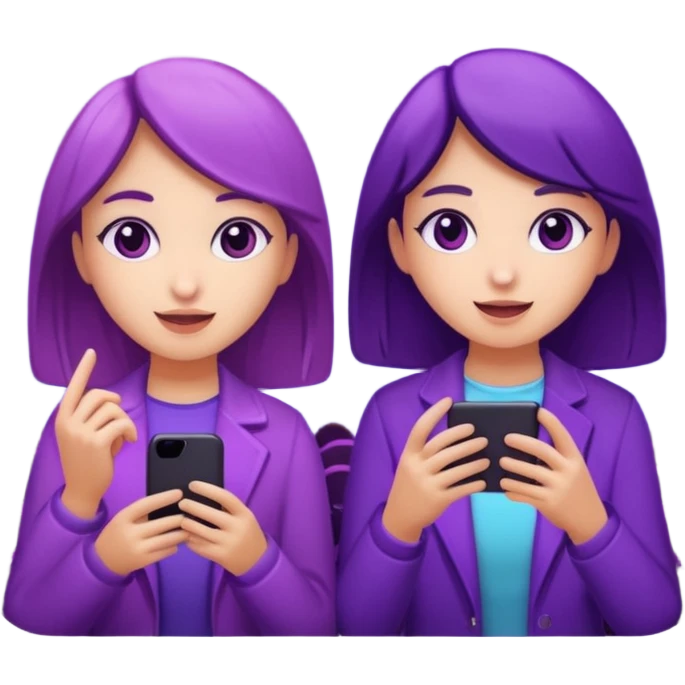 You can create two girls enjoying a concert with purple lights   emoji