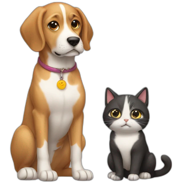 chien and cat emoji