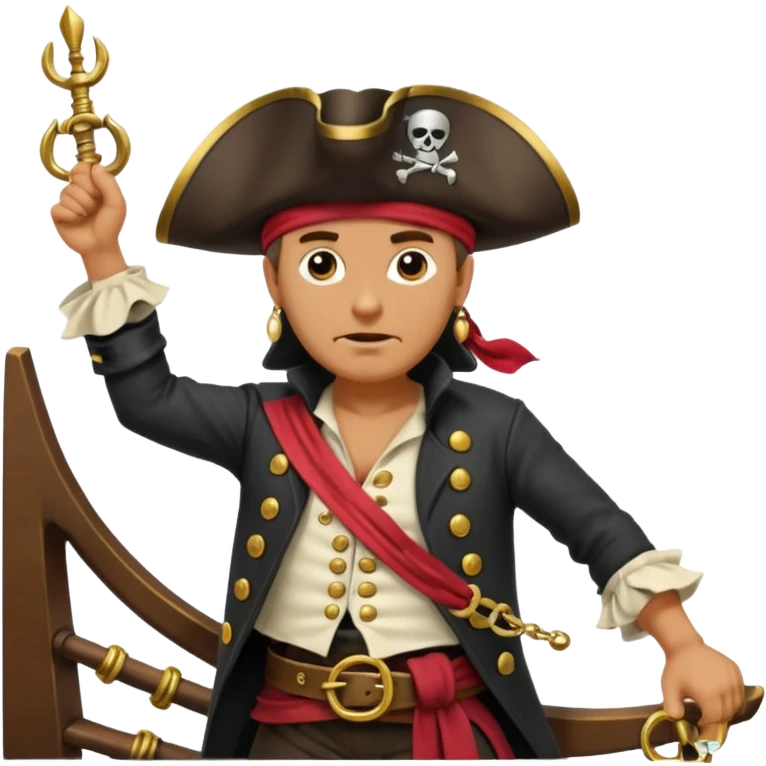 create an emoji of pirate capitan on the bow of the ship in epic posture emoji