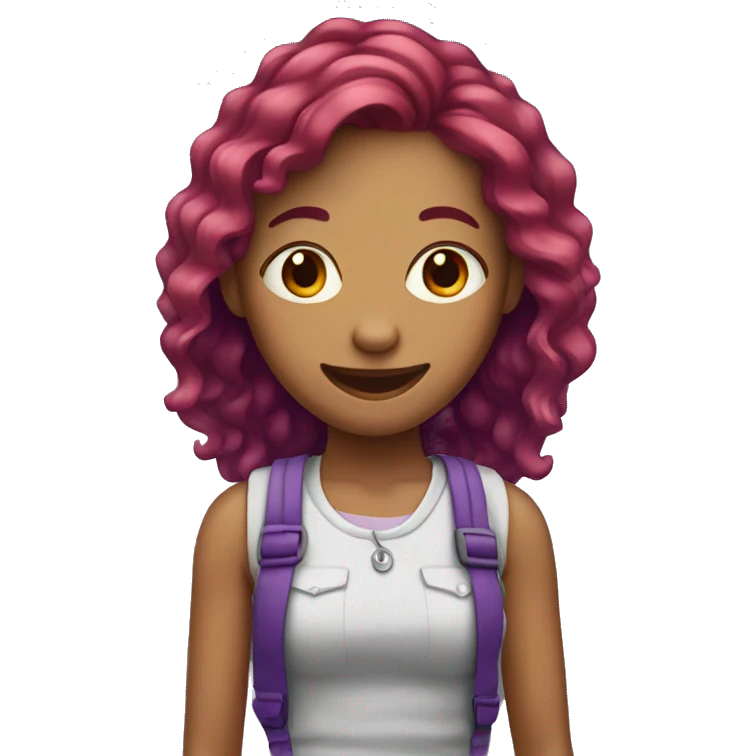 Girl with red/purple hair and braces emoji