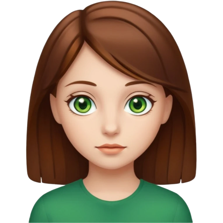 Girl with green eyes and brown hair emoji