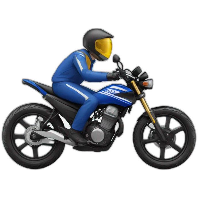 Man make wheeling with yamaha cross bike emoji