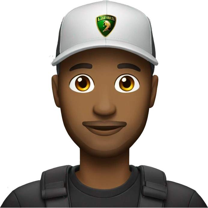 Man in Lamborghini Car With styles cap emoji