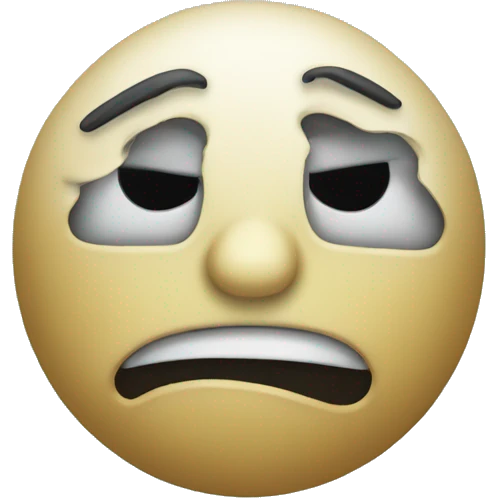 Sad face wearing a happy mask emoji