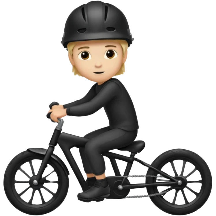 bike riding black bike blonde hair boy helmet emoji