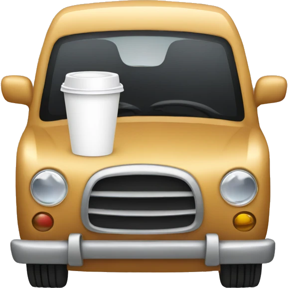 Car drinking a coffee emoji