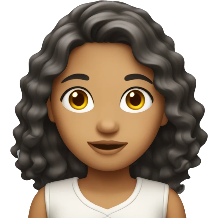 latin girl with wavy long hair  emoji