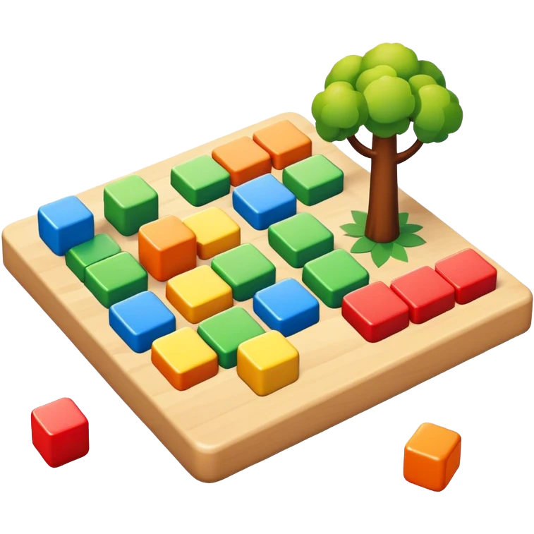 An icon representing a casual game, featuring colorful, simple gameplay elements like puzzle pieces, blocks, or fruits. The design conveys ease and fun, with intuitive controls and bright, inviting visuals. transparent background, the icon emphasizes accessible nature of casual gaming. emoji