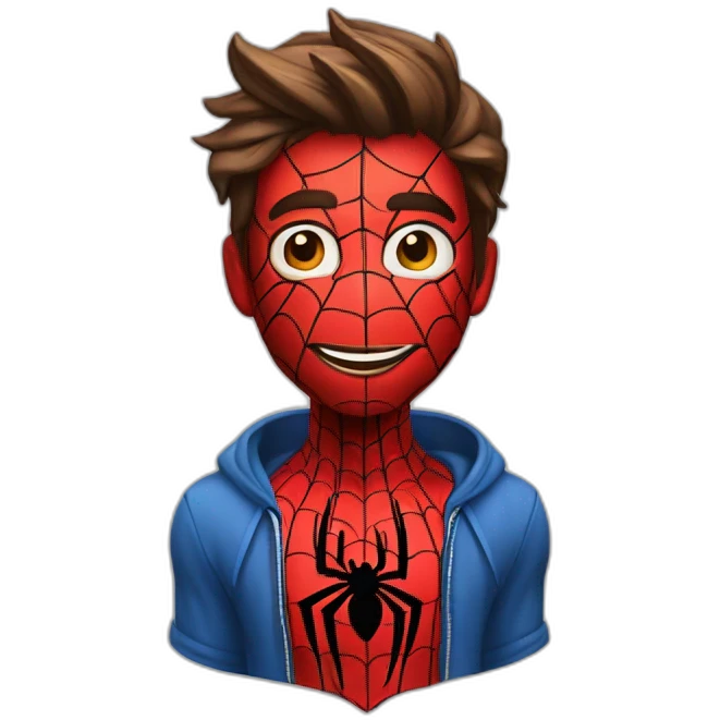 spider-man tirando corazones emoji