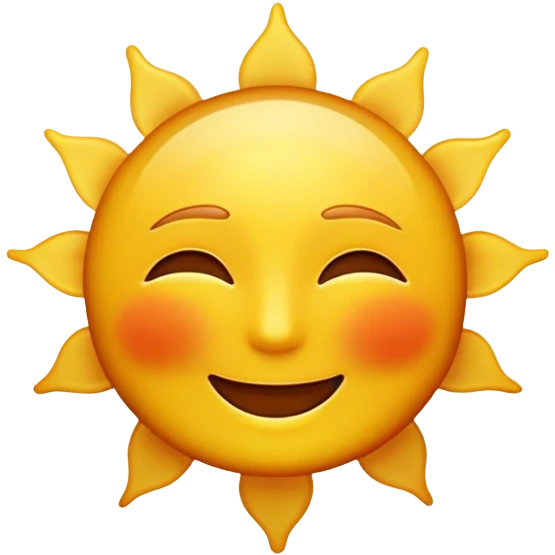 Cinematic Realistic Sunshine Emoji, Warm and golden, with soft rays of light streaming down from a bright, glowing sun. The golden hue bathes the world in warmth, uplifting the spirit and bringing a sense of joy and radiance. Soft glowing outline, capturing the essence of happiness, warmth, and light in a beautiful sunny day! emoji