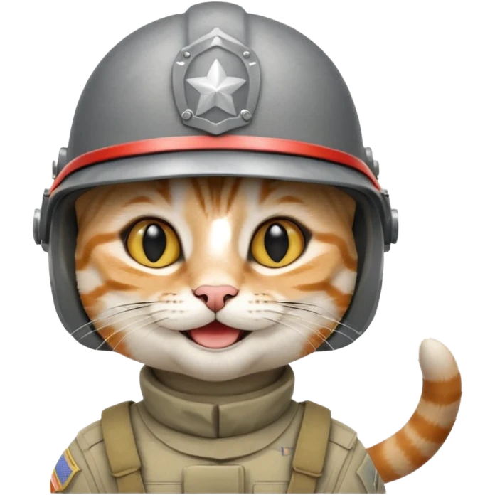 happy soldier cat emoji