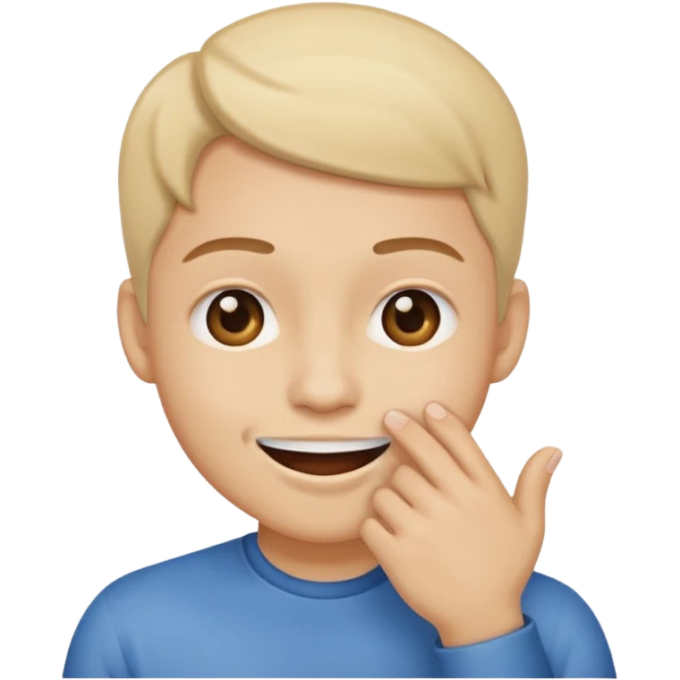 ایموجی که دستش جلوی دهانشه و داره میگه که یه چیزی خیلی خوبه emoji