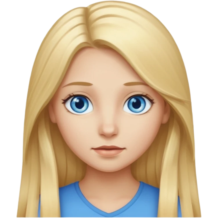 A girl with long blonde hair and blue eyes emoji