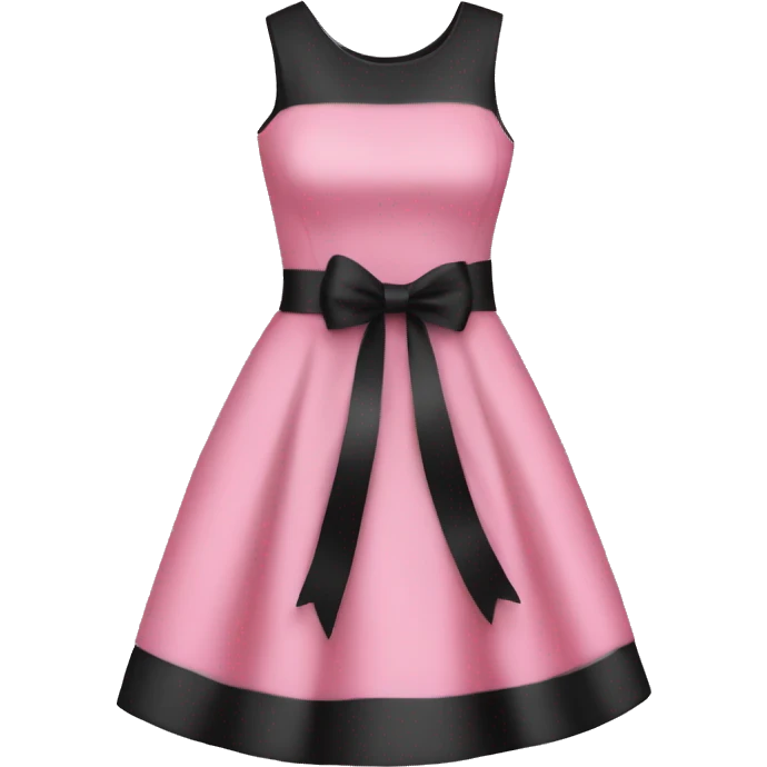 Pink black dress with ribbon emoji