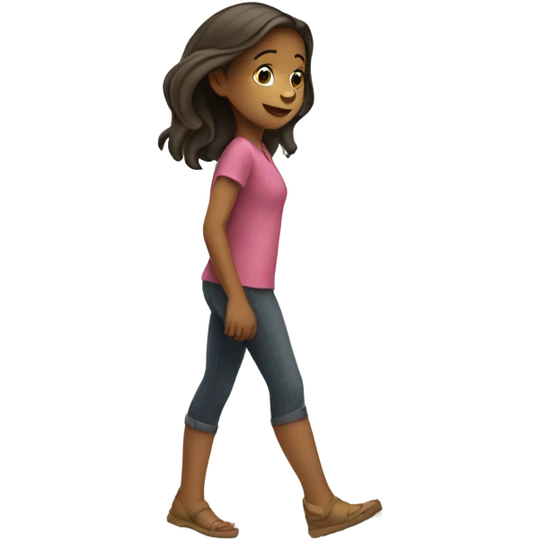 A girl leaving out of a door emoji